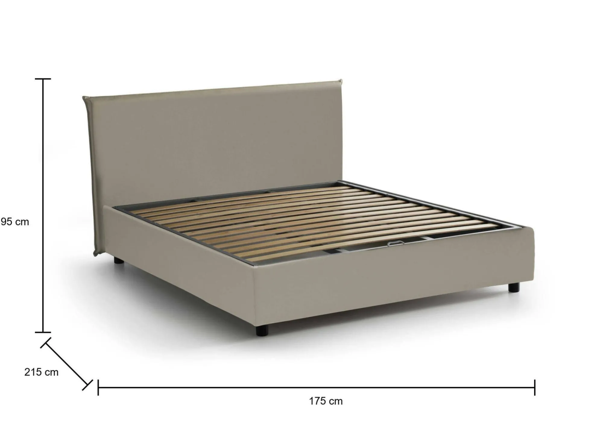 Letto matrimoniale Ariella, adatto per materasso Cm 160x200,<Dmora Best
