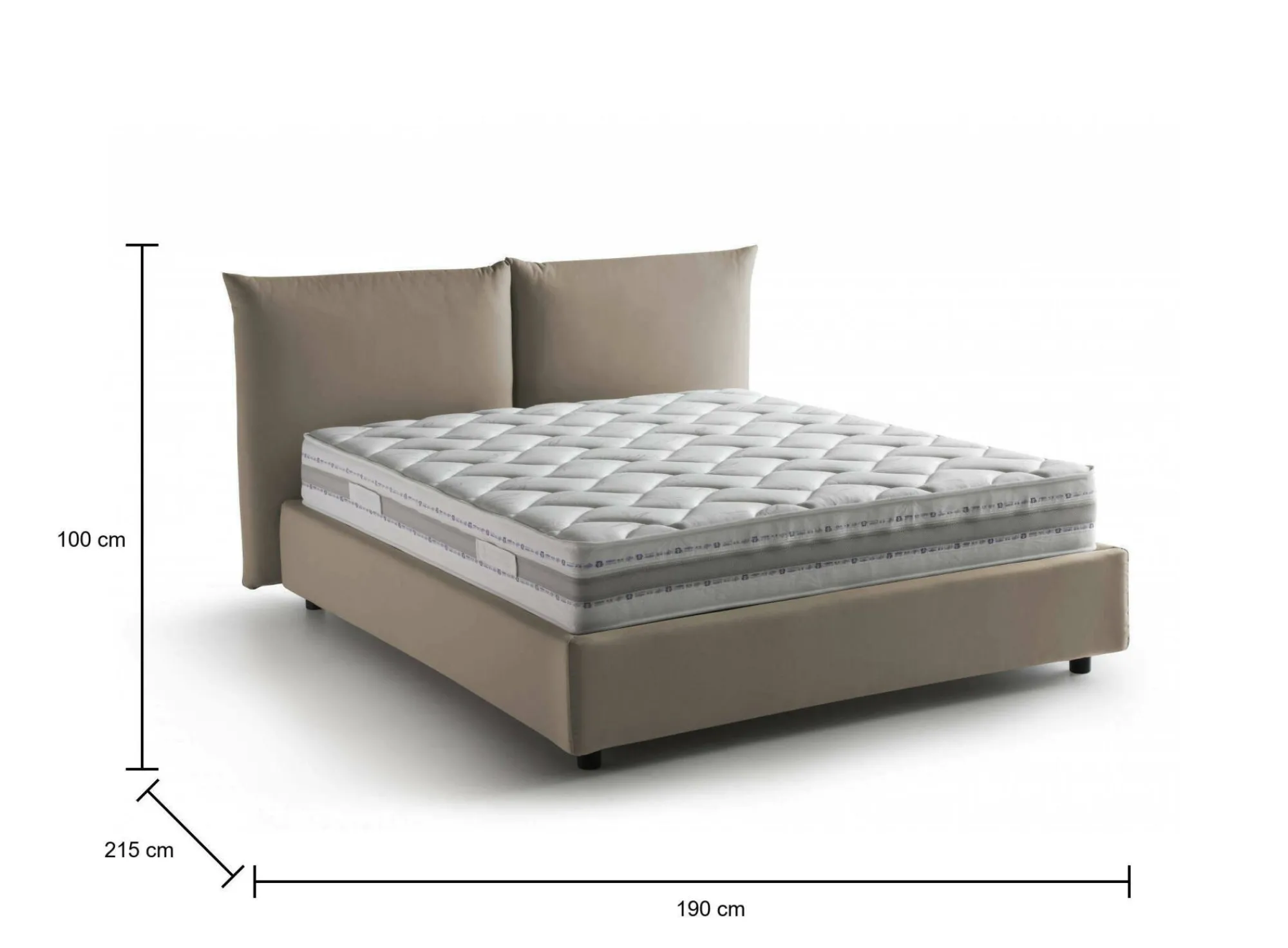 Letto matrimoniale Arpino, con materasso Cm 160x190 incluso,<Dmora Clearance