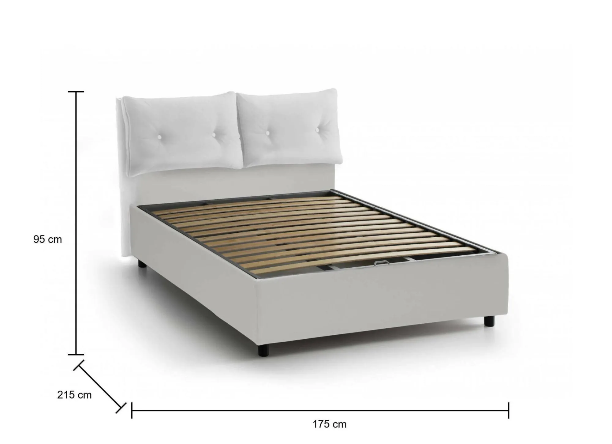 Letto matrimoniale Arron, adatto per materasso Cm 160x200,<Dmora Sale