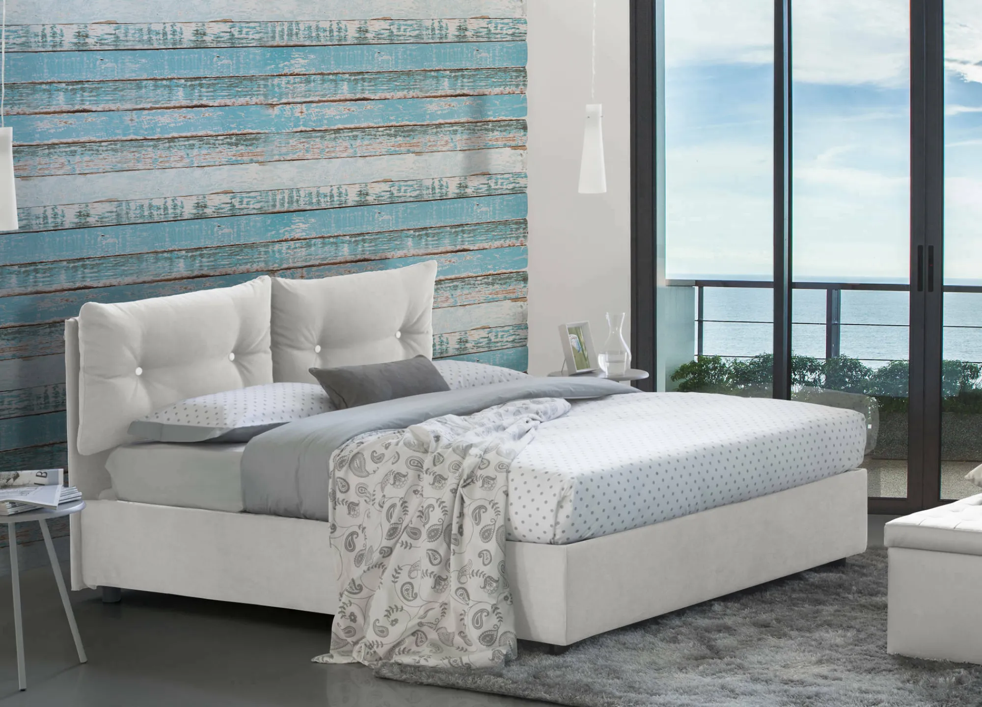 Letto matrimoniale Artrax, adatto per materasso Cm 160x200,<Dmora Flash Sale