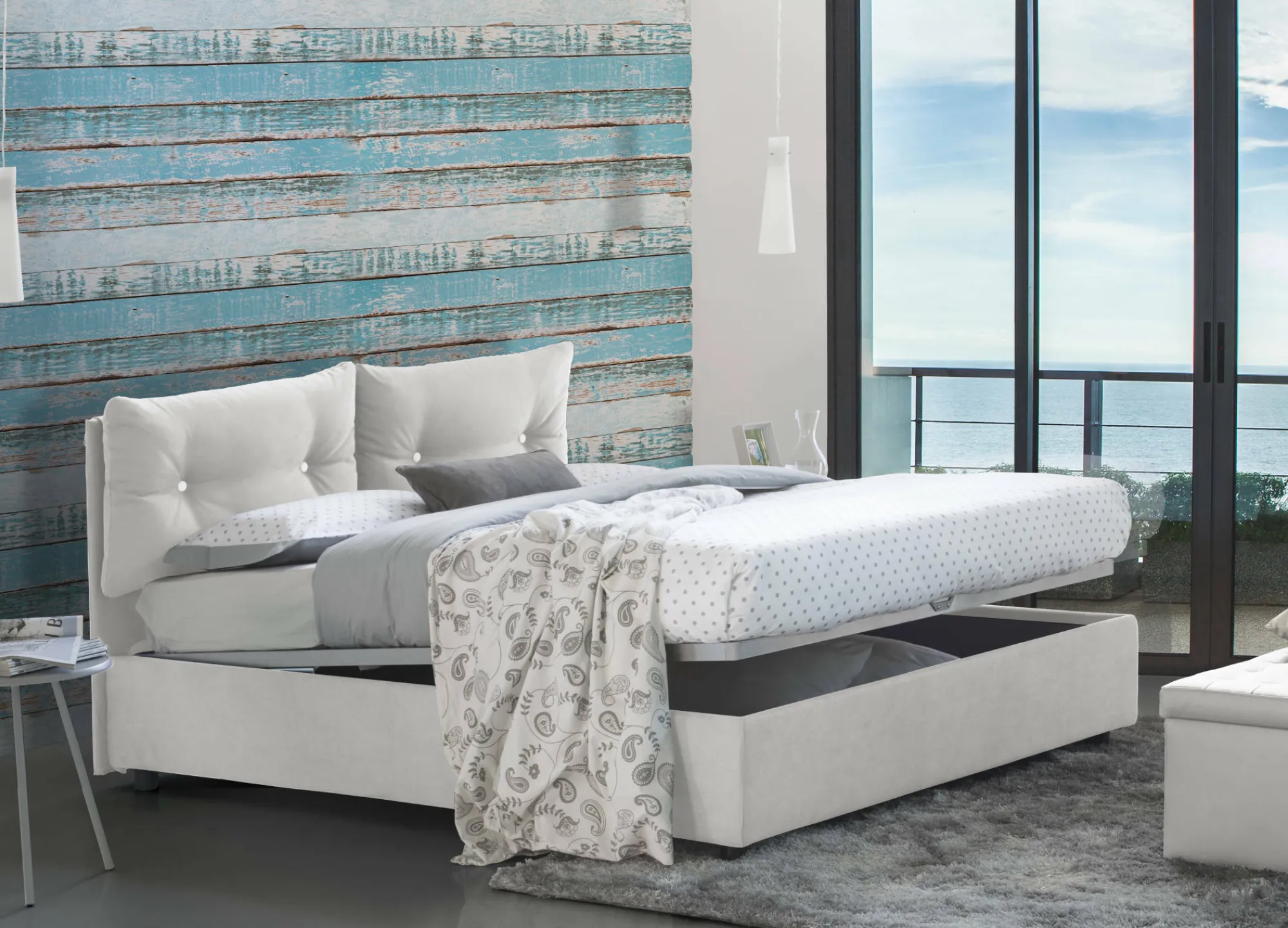 Letto matrimoniale Artrax, adatto per materasso Cm 160x200,<Dmora Flash Sale