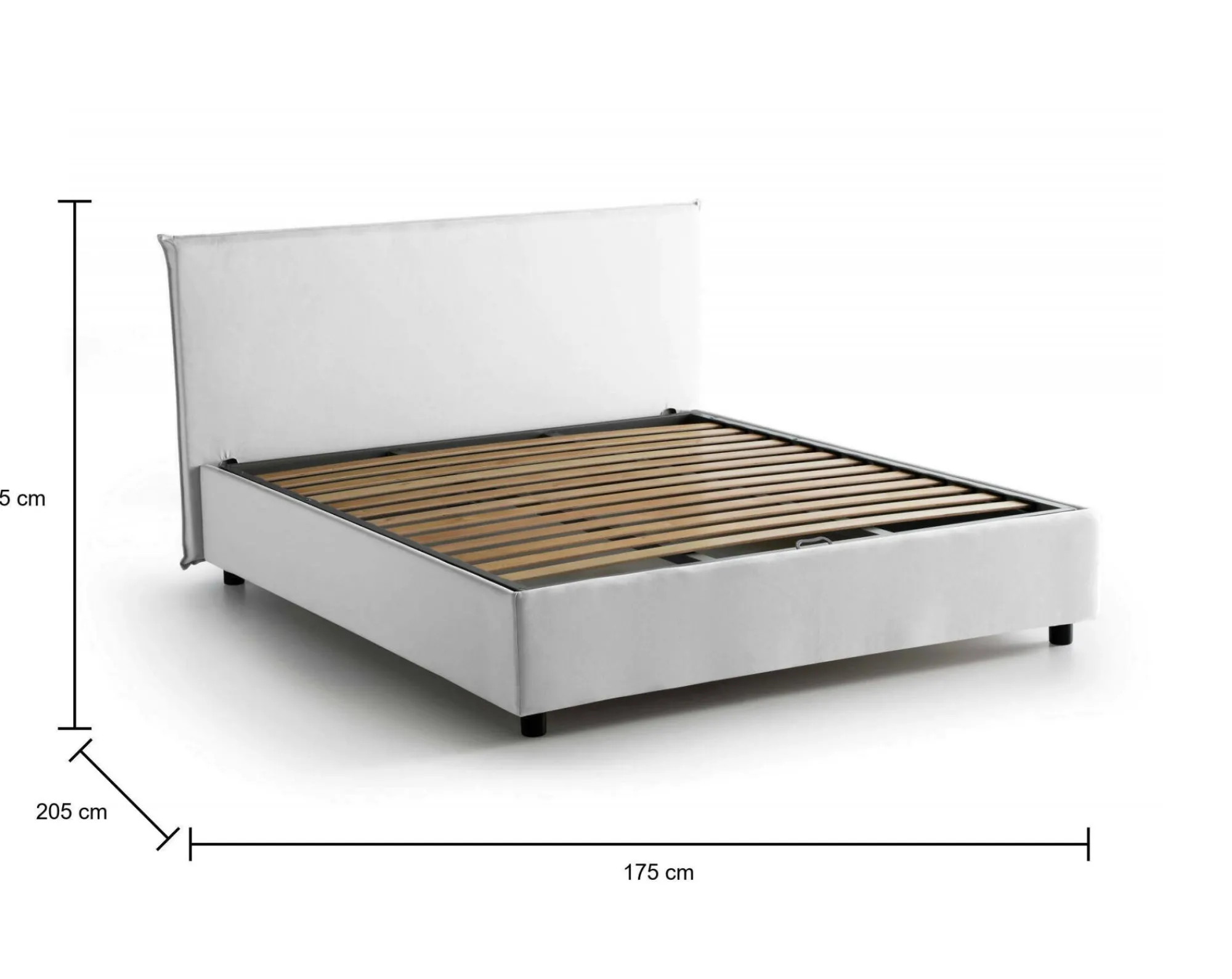 Letto matrimoniale Ashlee, adatto per materasso Cm 160x190,<Dmora New