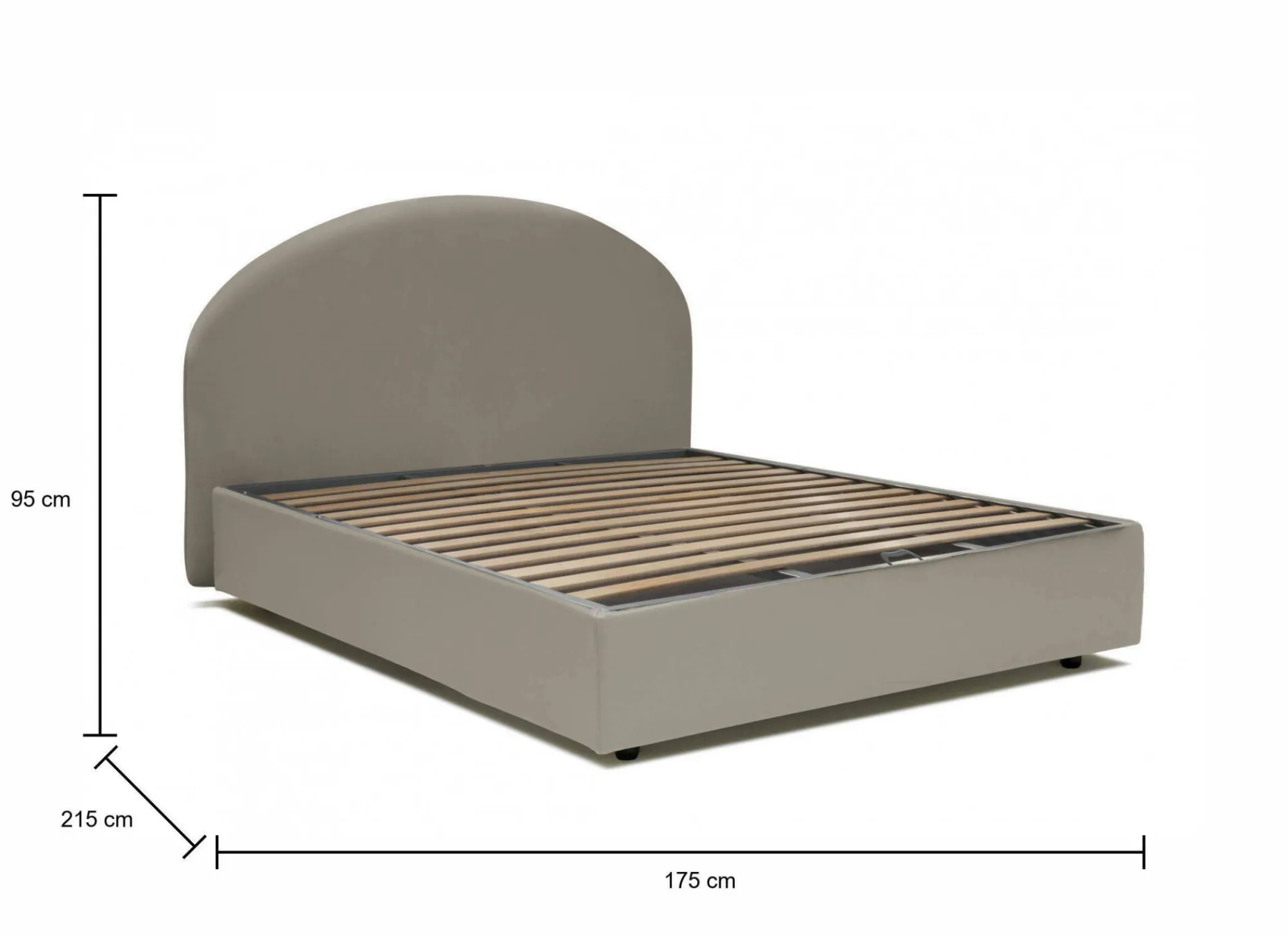 Letto matrimoniale Augite, adatto per materasso Cm 160x200,<Dmora Outlet
