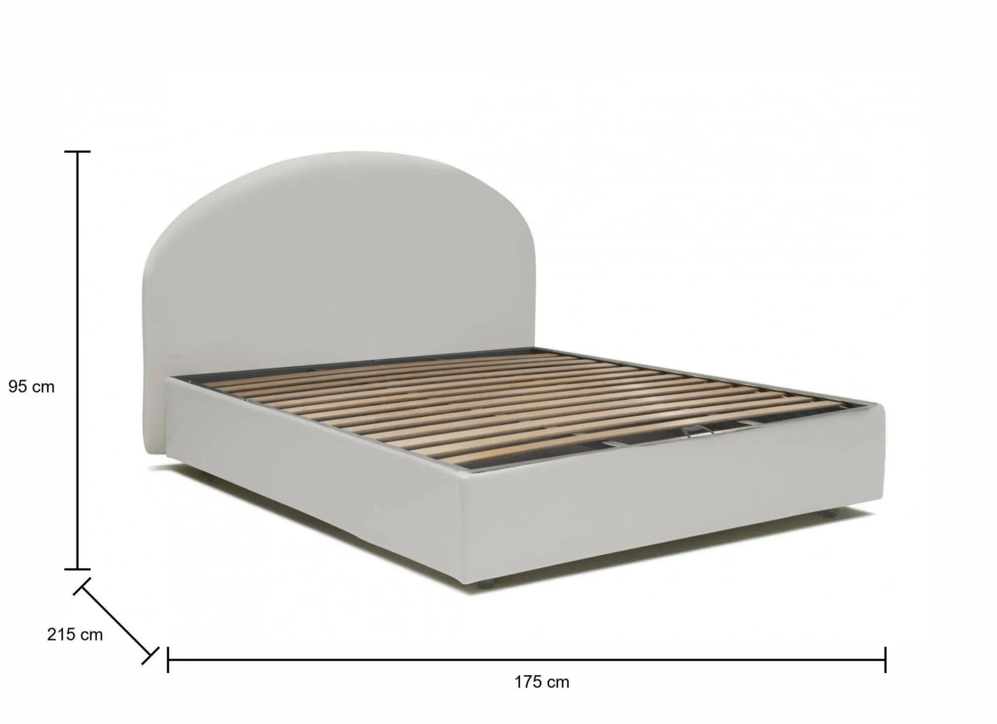 Letto matrimoniale Augite, adatto per materasso Cm 160x200,<Dmora New