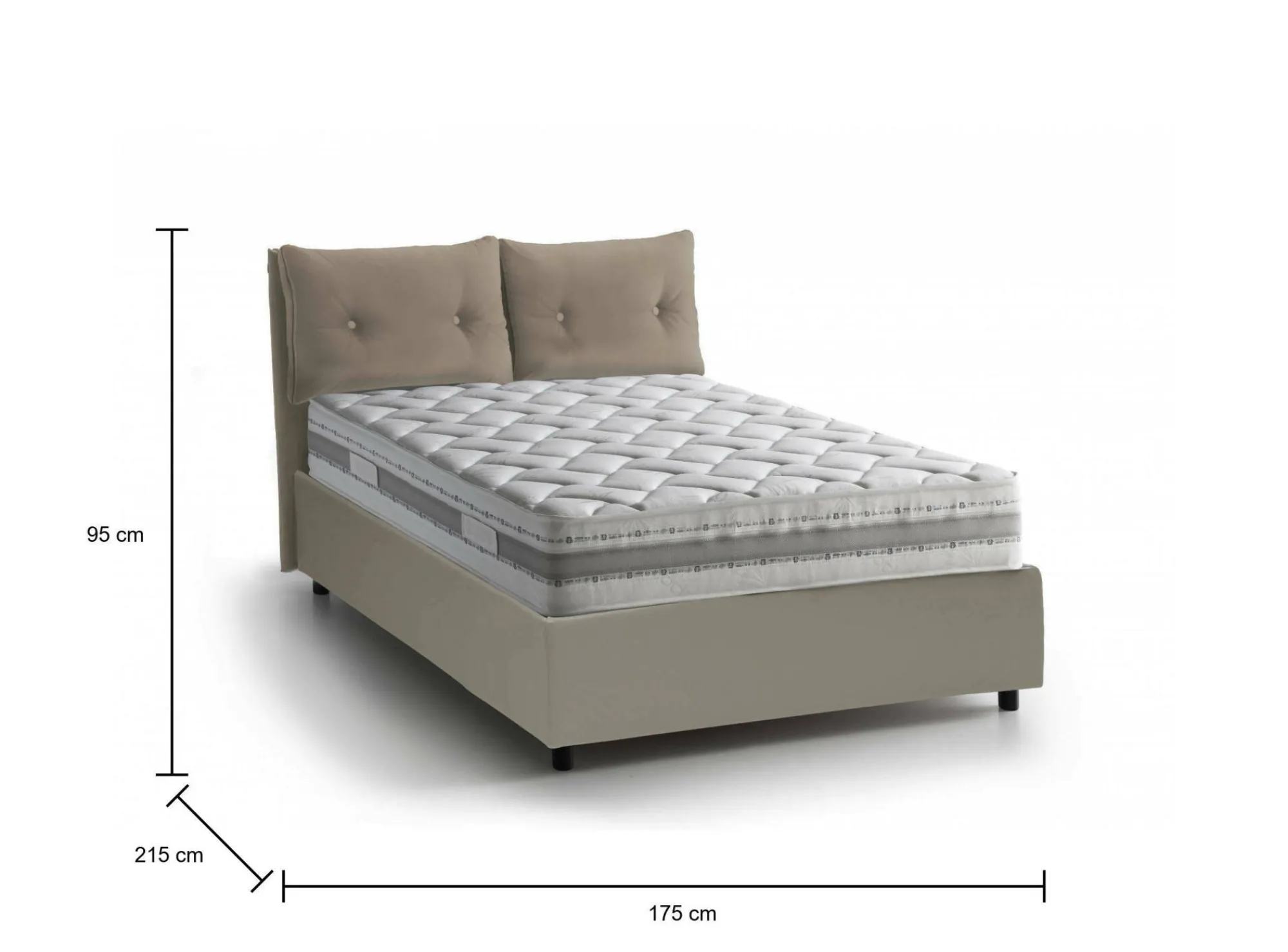 Letto matrimoniale Aylyn, con materasso Cm 160x200 incluso,<Dmora Clearance
