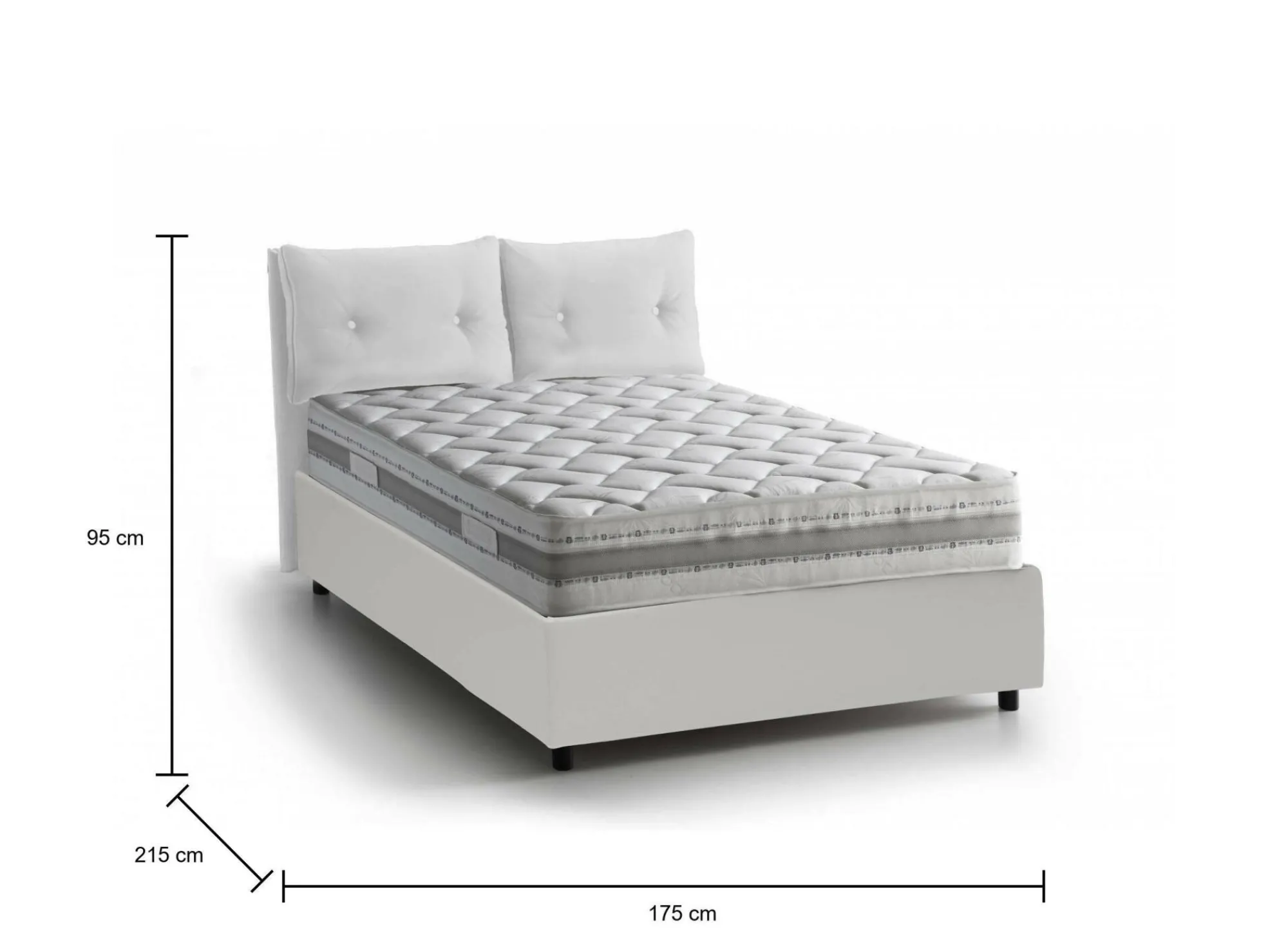 Letto matrimoniale Aylyn, con materasso Cm 160x200 incluso,<Dmora Sale