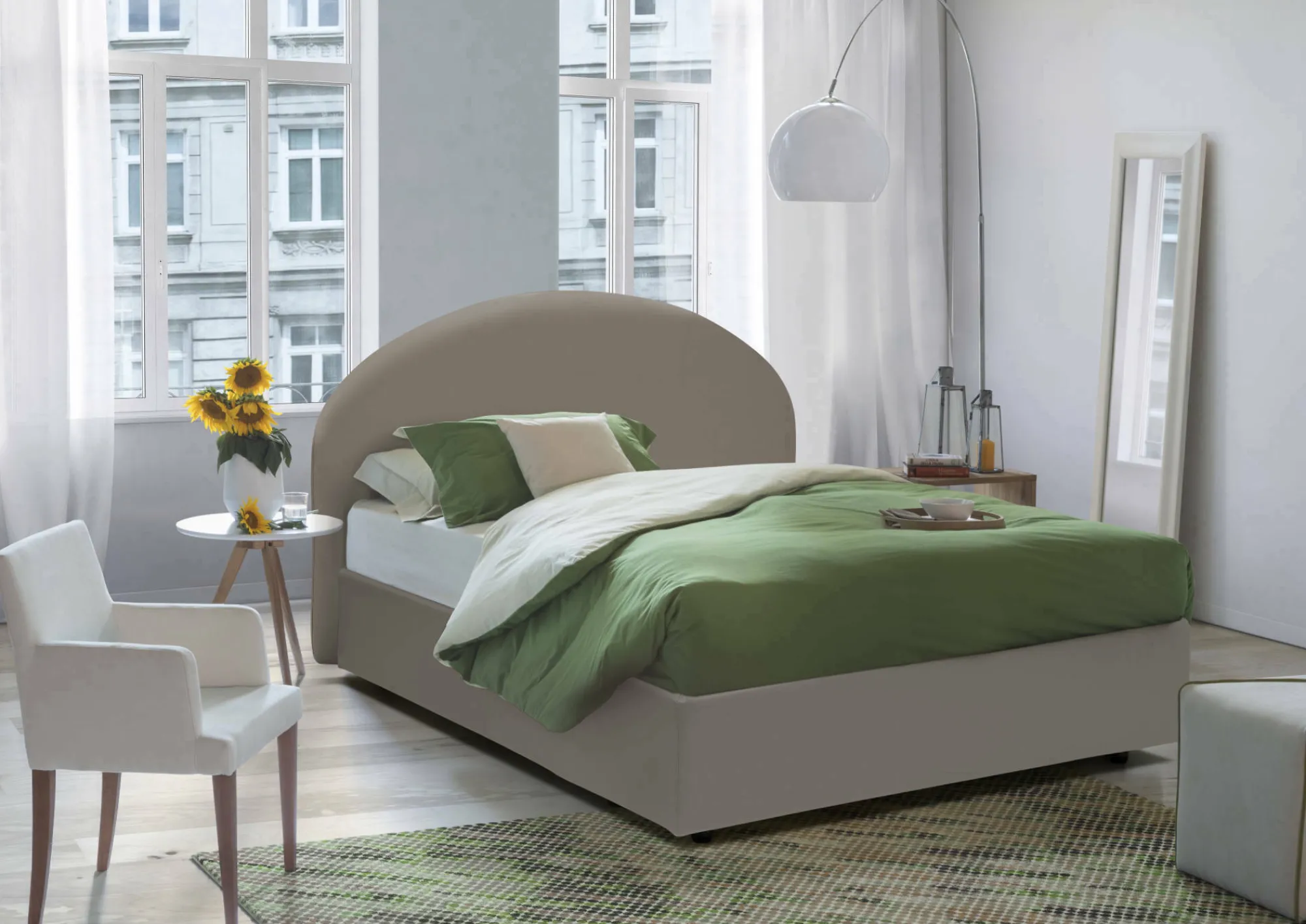 Letto matrimoniale Ayur, con materasso Cm 160x200 incluso,<Dmora Best Sale