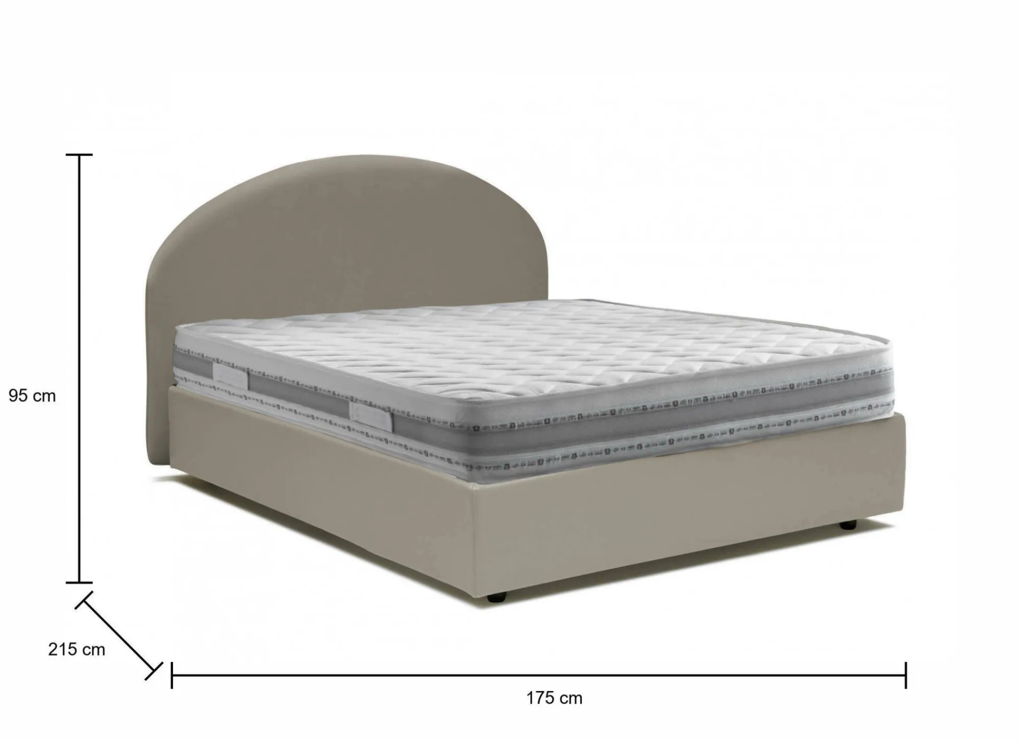 Letto matrimoniale Ayur, con materasso Cm 160x200 incluso,<Dmora Best Sale