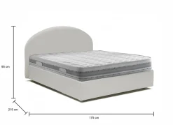 Letto matrimoniale Ayur, con materasso Cm 160x200 incluso,<Dmora New