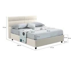 Letto matrimoniale Bedero, Con materasso Cm 160x200 incluso,<Dmora Flash Sale