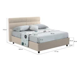 Letto matrimoniale Bedero, Con materasso Cm 160x200 incluso,<Dmora Cheap