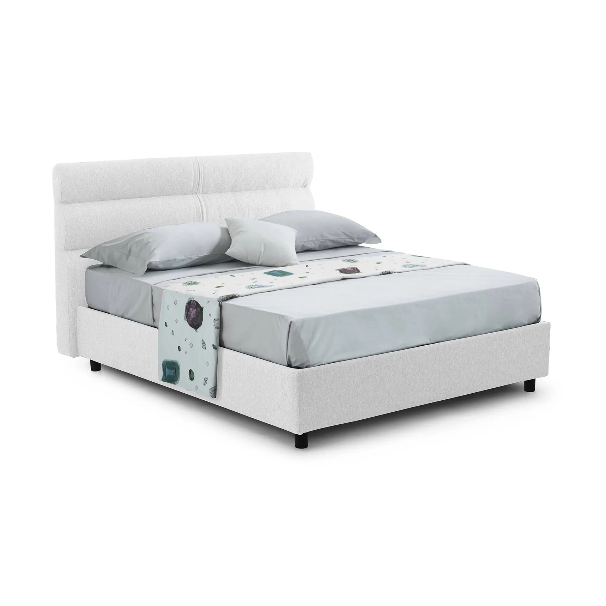 Letto matrimoniale Briaglia, Adatto a materasso Cm 160x200,<Dmora Cheap