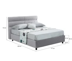 Letto matrimoniale Briaglia, Adatto a materasso Cm 160x200,<Dmora Best