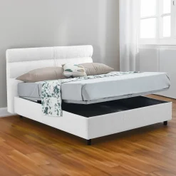 Letto matrimoniale Brienno, Adatto a materasso Cm 160x190,<Dmora Cheap