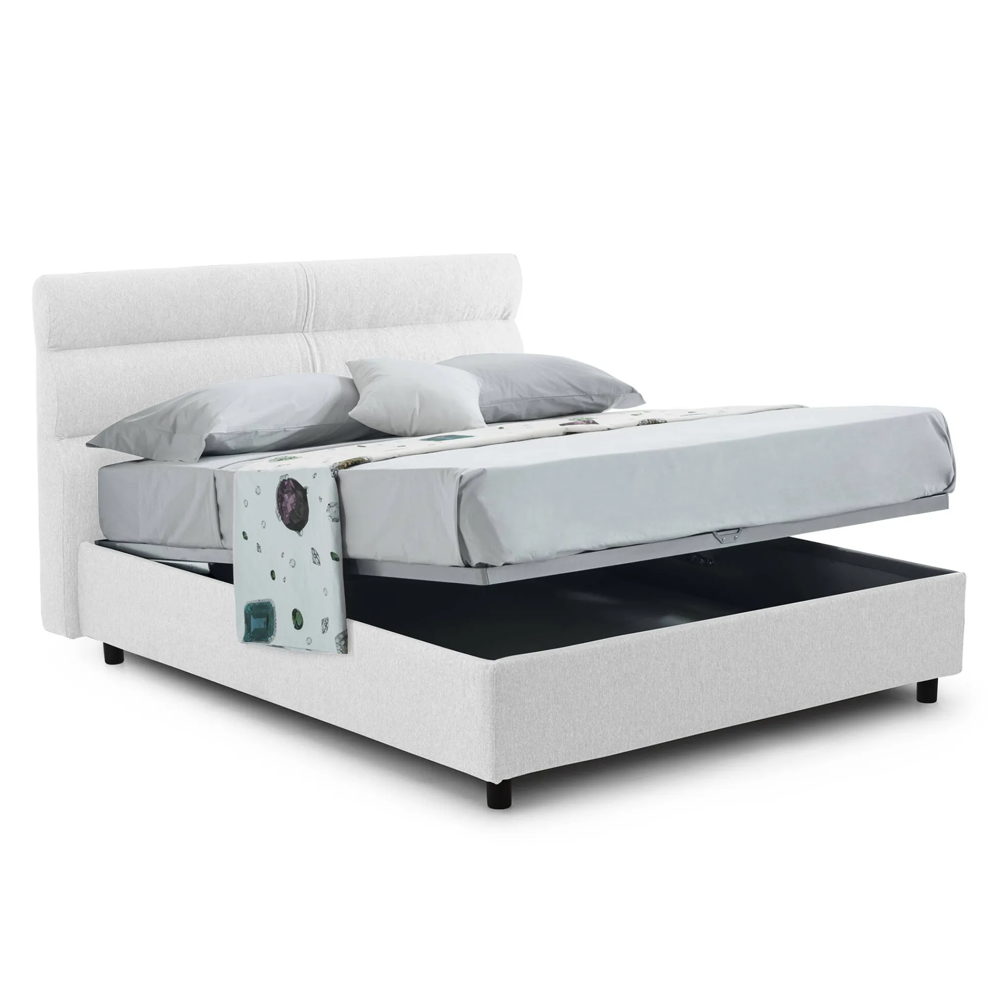 Letto matrimoniale Brienno, Adatto a materasso Cm 160x190,<Dmora Cheap