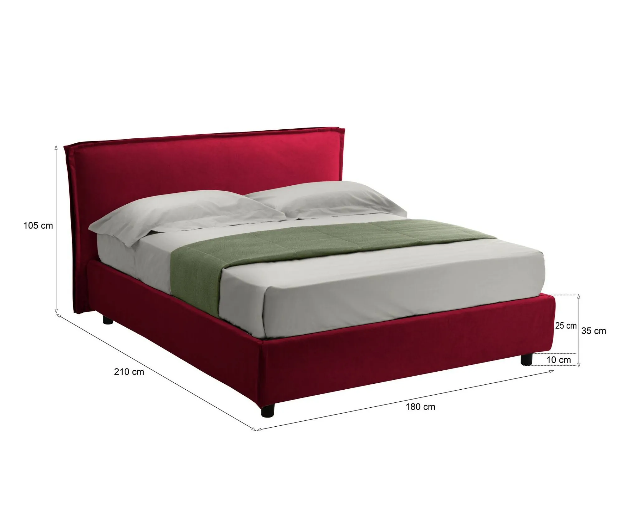 Letto matrimoniale Brolo, Adatto a materasso Cm 160x190,<Dmora Clearance