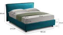 Letto matrimoniale Bruzolo, Con materasso Cm 160x190 incluso,<Dmora Discount