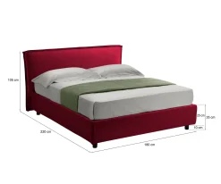 Letto matrimoniale Bubbio, Adatto a materasso Cm 160x200,<Dmora Fashion