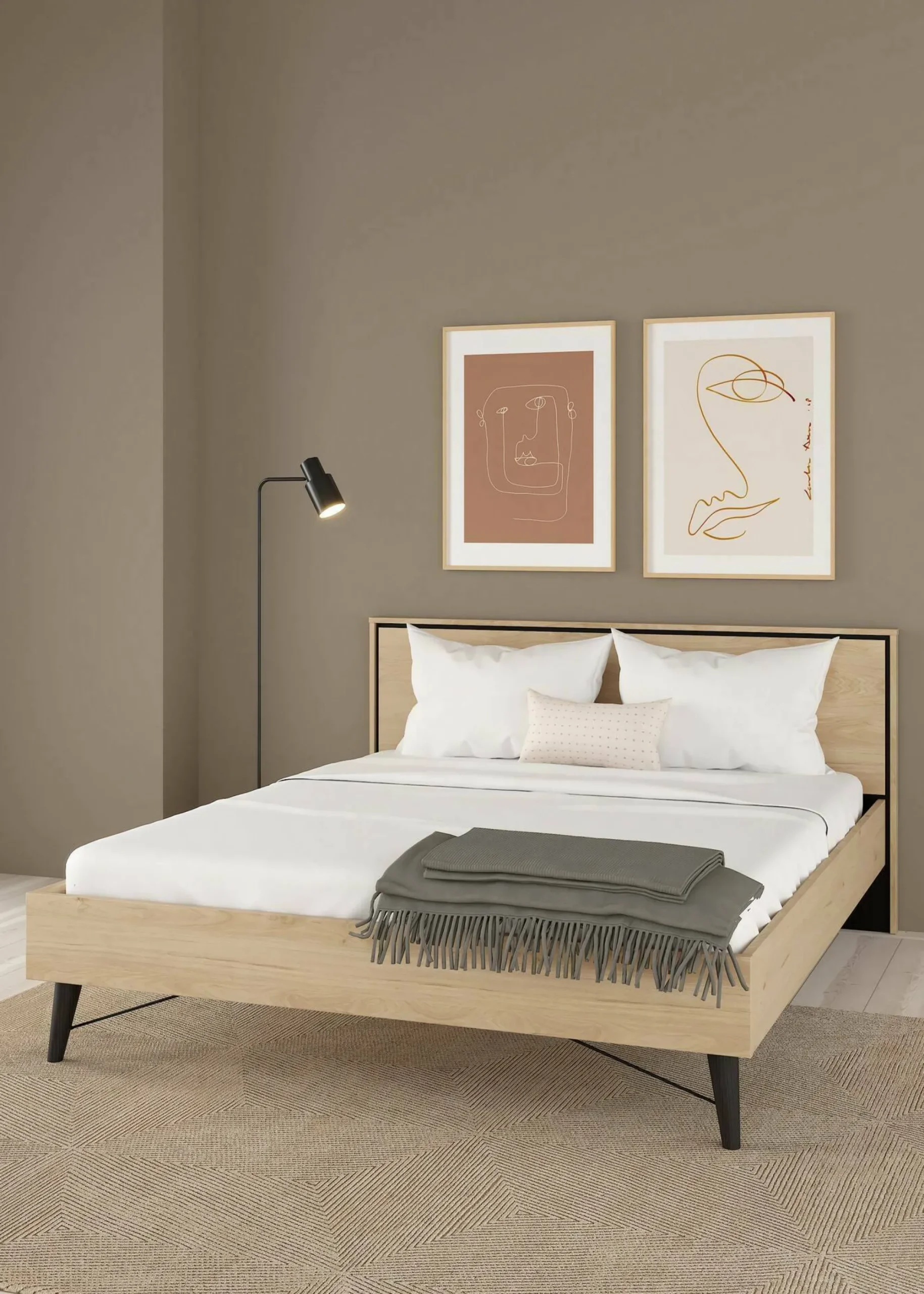 Letto matrimoniale Dshe, 207x173 h91 cm,<Dmora Fashion