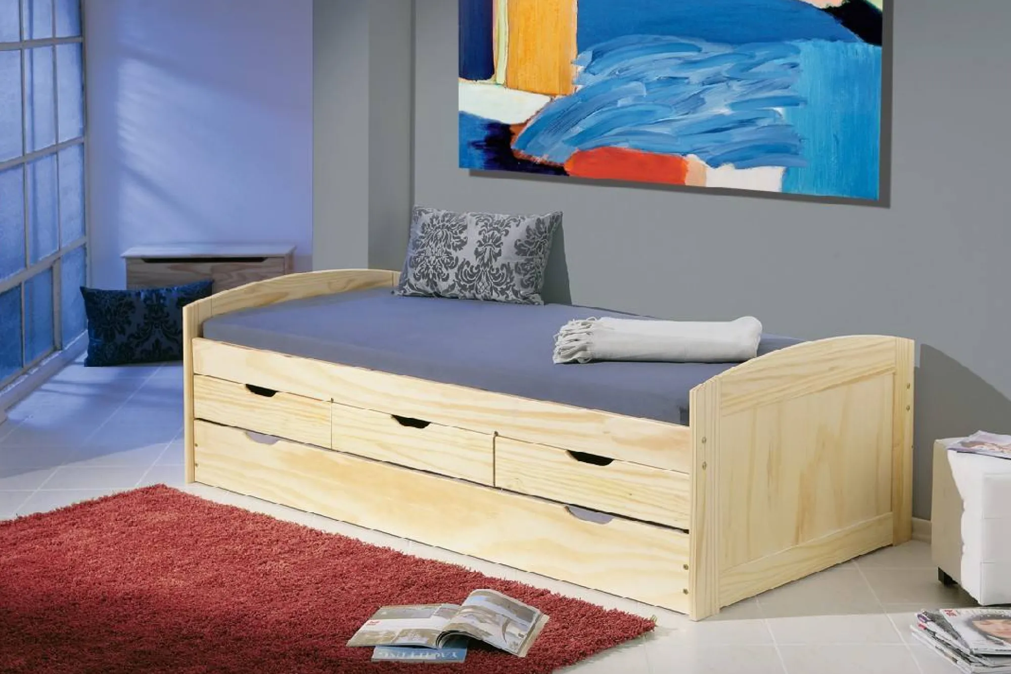 Letto matrimoniale Herten, Sommier per camera da letto, Giroletto per stanza, Struttura porta materasso, 98x205 h63 cm,<Dmora Discount