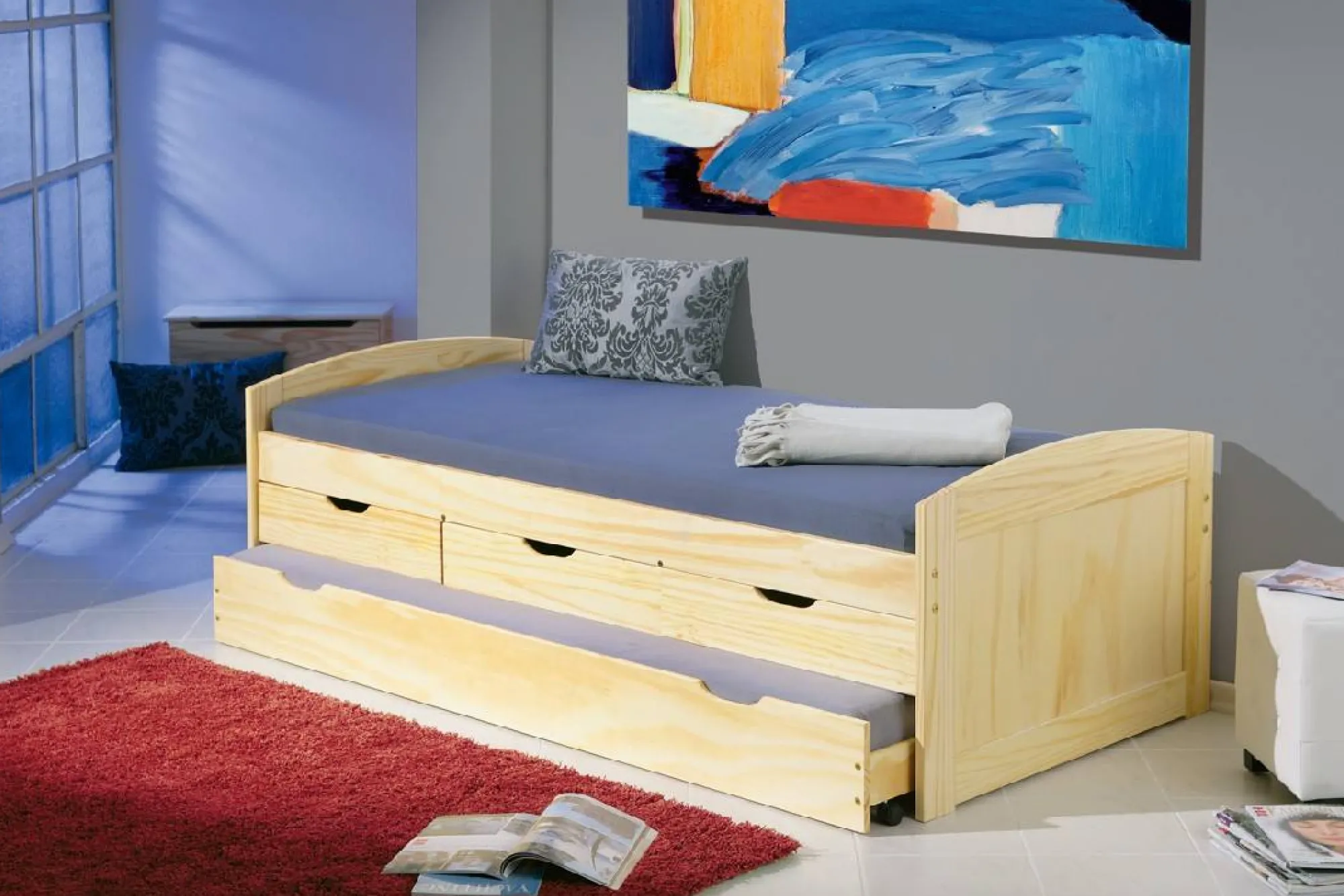 Letto matrimoniale Herten, Sommier per camera da letto, Giroletto per stanza, Struttura porta materasso, 98x205 h63 cm,<Dmora Discount