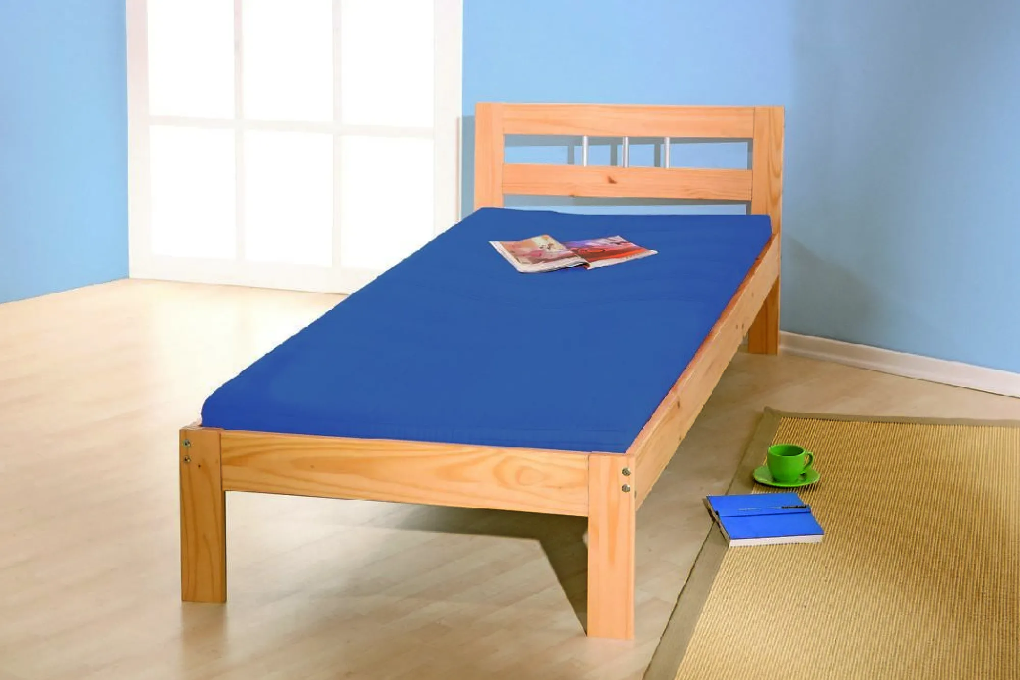 Letto matrimoniale Jena, Sommier per camera da letto, Giroletto per stanza, Struttura porta materasso, 195x145 h72 cm,<Dmora Sale