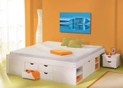 Letto matrimoniale Konstanz, Sommier per camera da letto, Giroletto per stanza, Struttura porta materasso, 146x196 h48 cm,<Dmora Discount