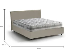 Letto matrimoniale Nessuna, con materasso Cm 160x190 incluso,<Dmora Fashion