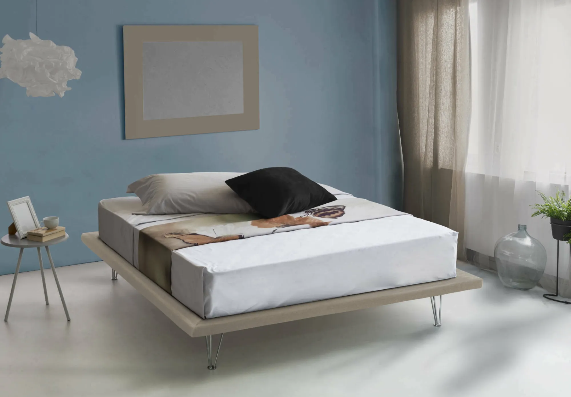 Letto matrimoniale Pietersite, adatto per materasso Cm 160x200,<Dmora Cheap