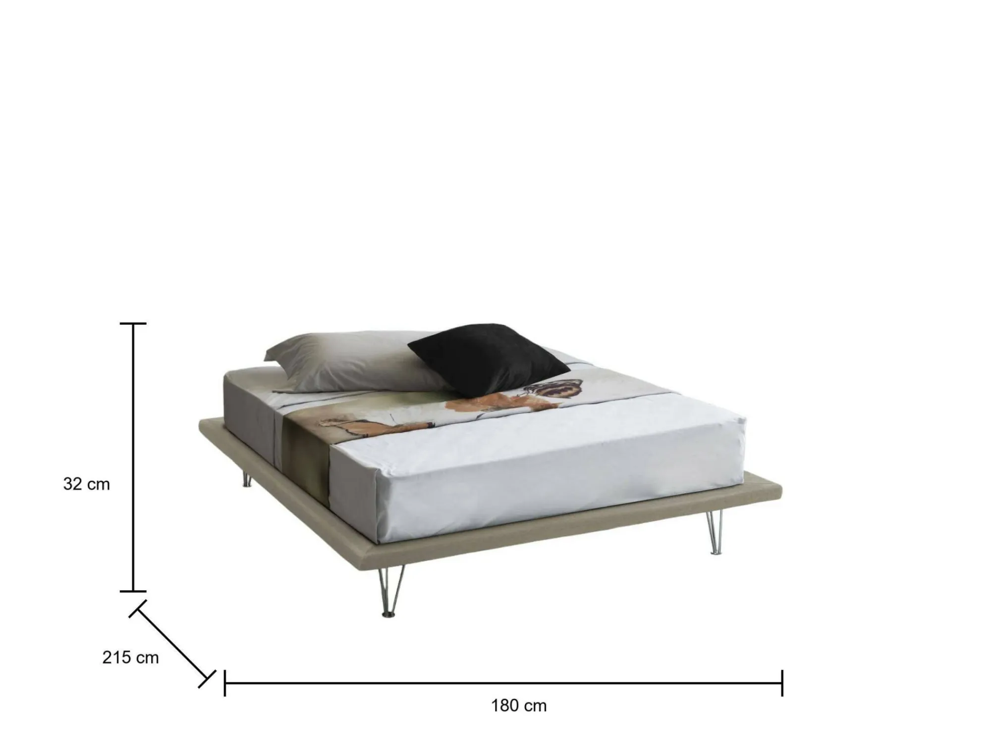 Letto matrimoniale Pietersite, adatto per materasso Cm 160x200,<Dmora Cheap