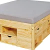 Letto matrimoniale Worms, Sommier per camera da letto, Giroletto per stanza, Struttura porta materasso, 167x209 h48 cm,<Dmora Sale