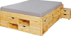Letto matrimoniale Worms, Sommier per camera da letto, Giroletto per stanza, Struttura porta materasso, 167x209 h48 cm,<Dmora Fashion