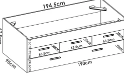 Letto per bambini Aftro, 194x95h68 cm,<Dmora Sale