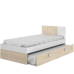 Letto per bambini Allegro, 196x97h79 cm, Bianco e Rovere<Dmora Best