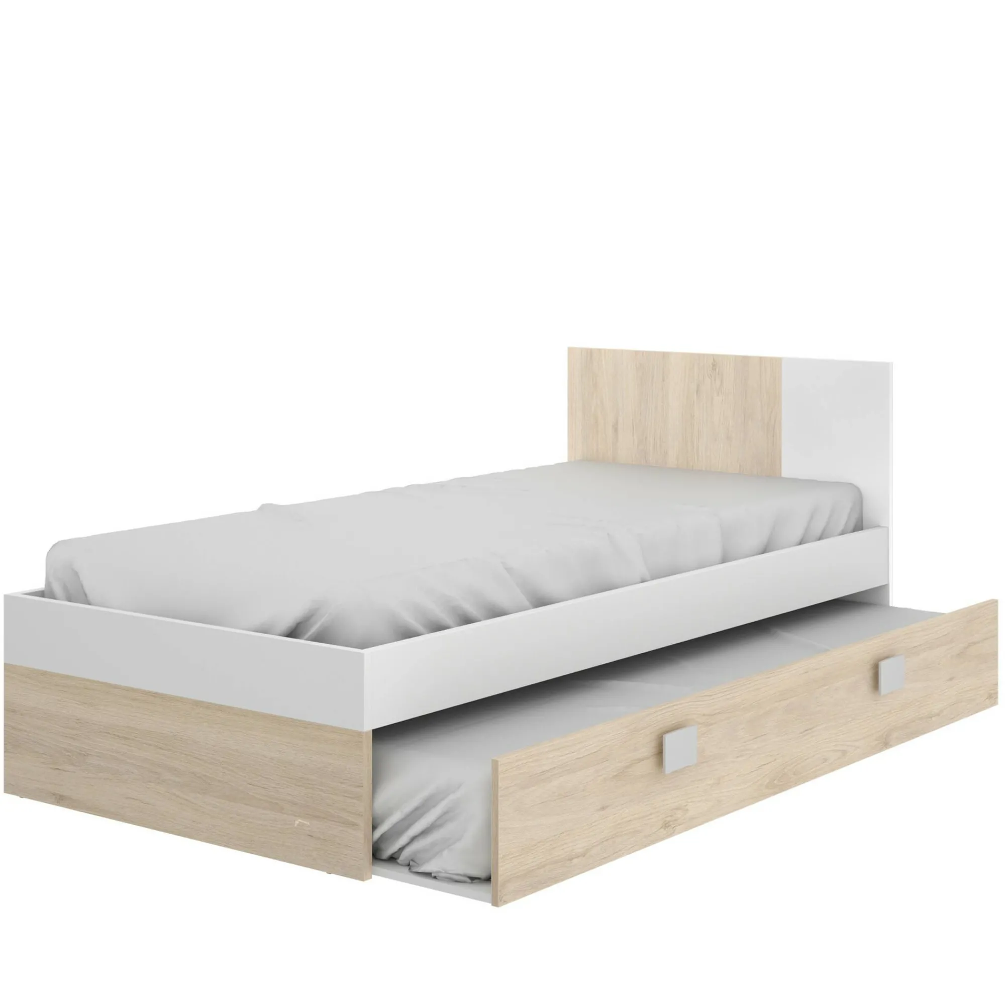 Letto per bambini Allegro, 196x97h79 cm, Bianco e Rovere<Dmora Best