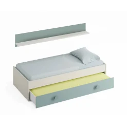 Letto per bambini Aqua, 201x98h43 cm, Bianco e Verde acqua<Dmora Shop