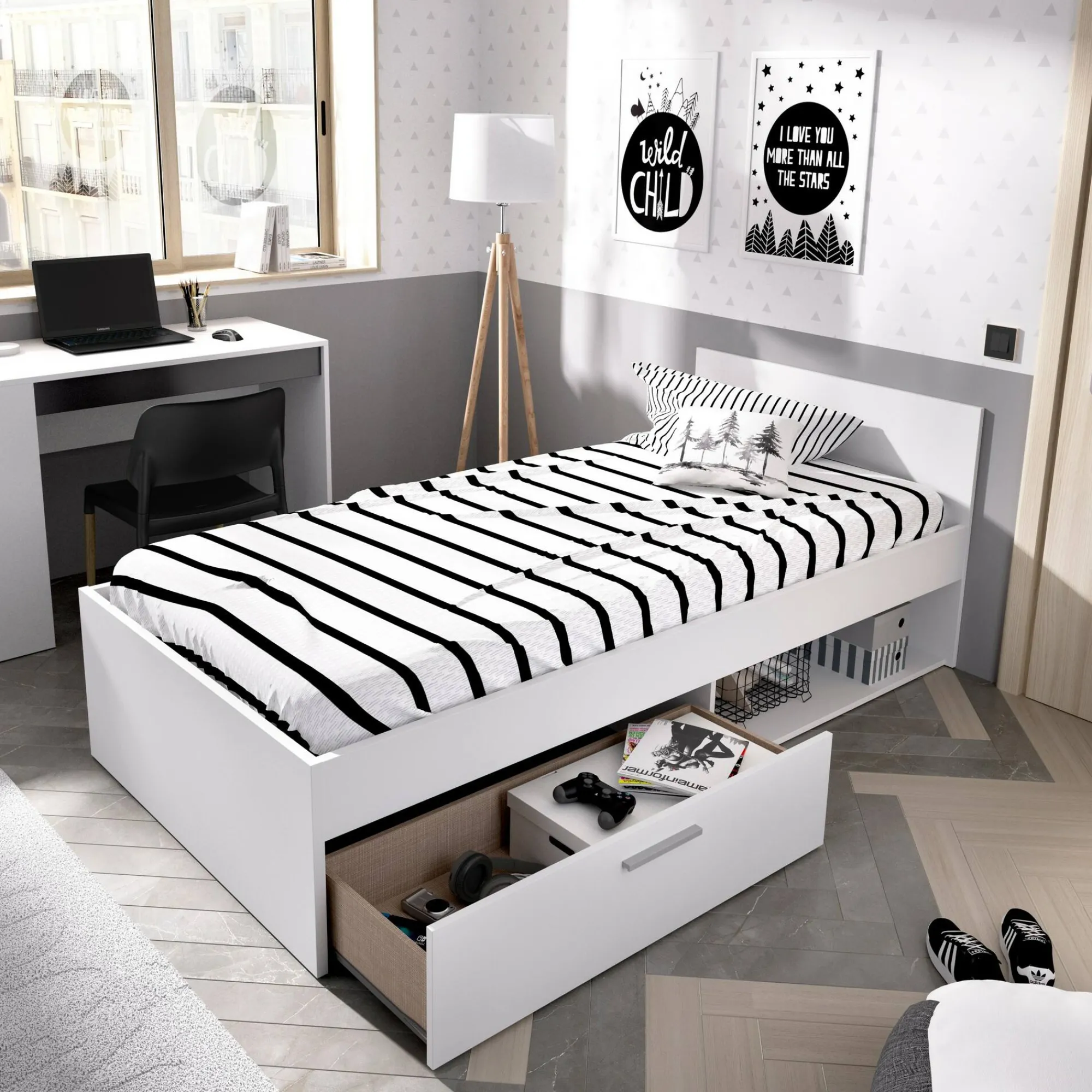 Letto per bambini Aromatic, 197x97h67 cm,<Dmora Fashion