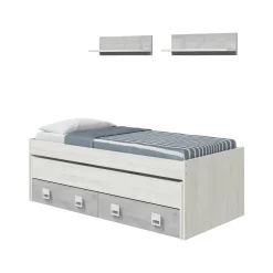 Letto per bambini Balzola, 199x96h65, Bianco e Cemento<Dmora Best Sale