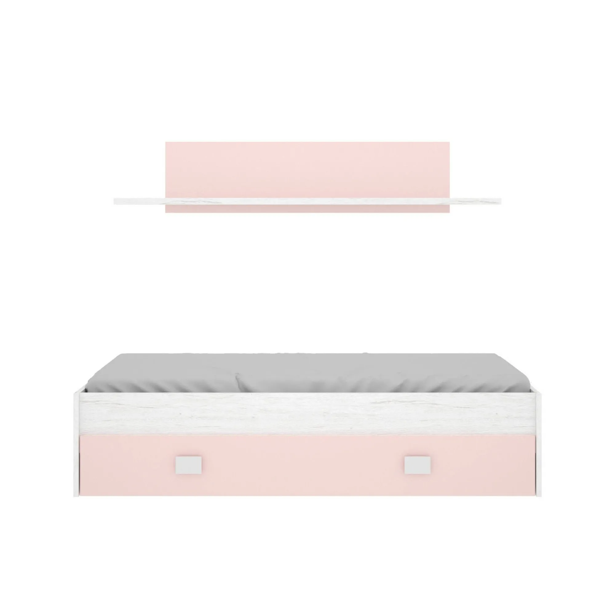 Letto per bambini Dkasam, 195x97h44 cm, Bianco e Rosa<Dmora Best