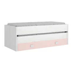Letto per bambini Dlicat, 200x99h74 cm, Bianco e Rosa<Dmora Outlet