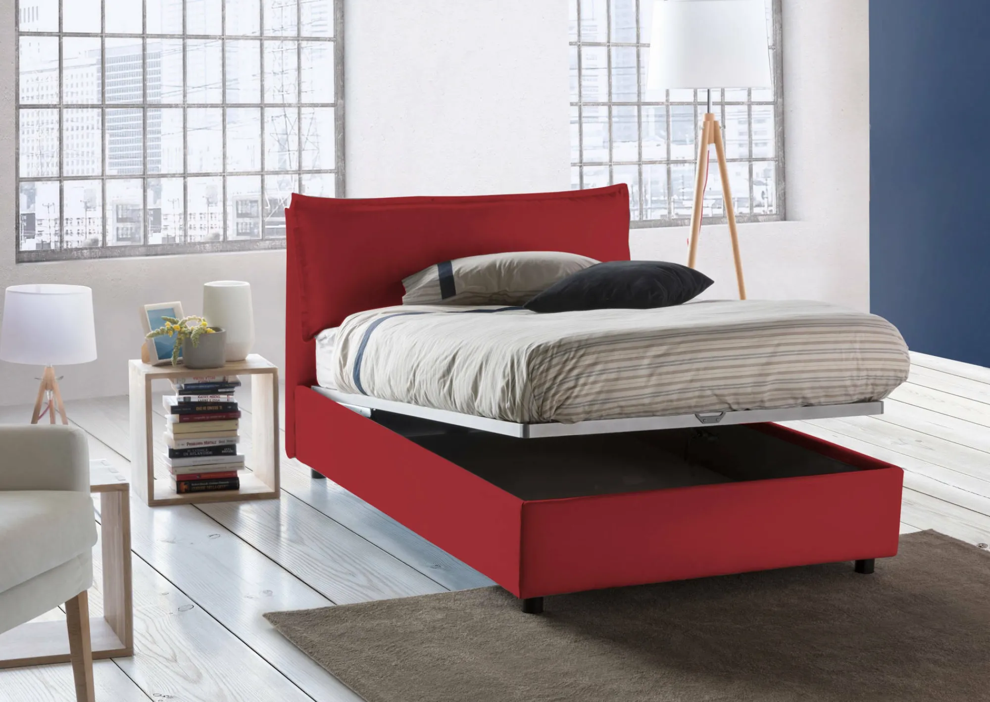 Letto piazza e mezza Abbygale, con materasso Cm 120x200 incluso,<Dmora New