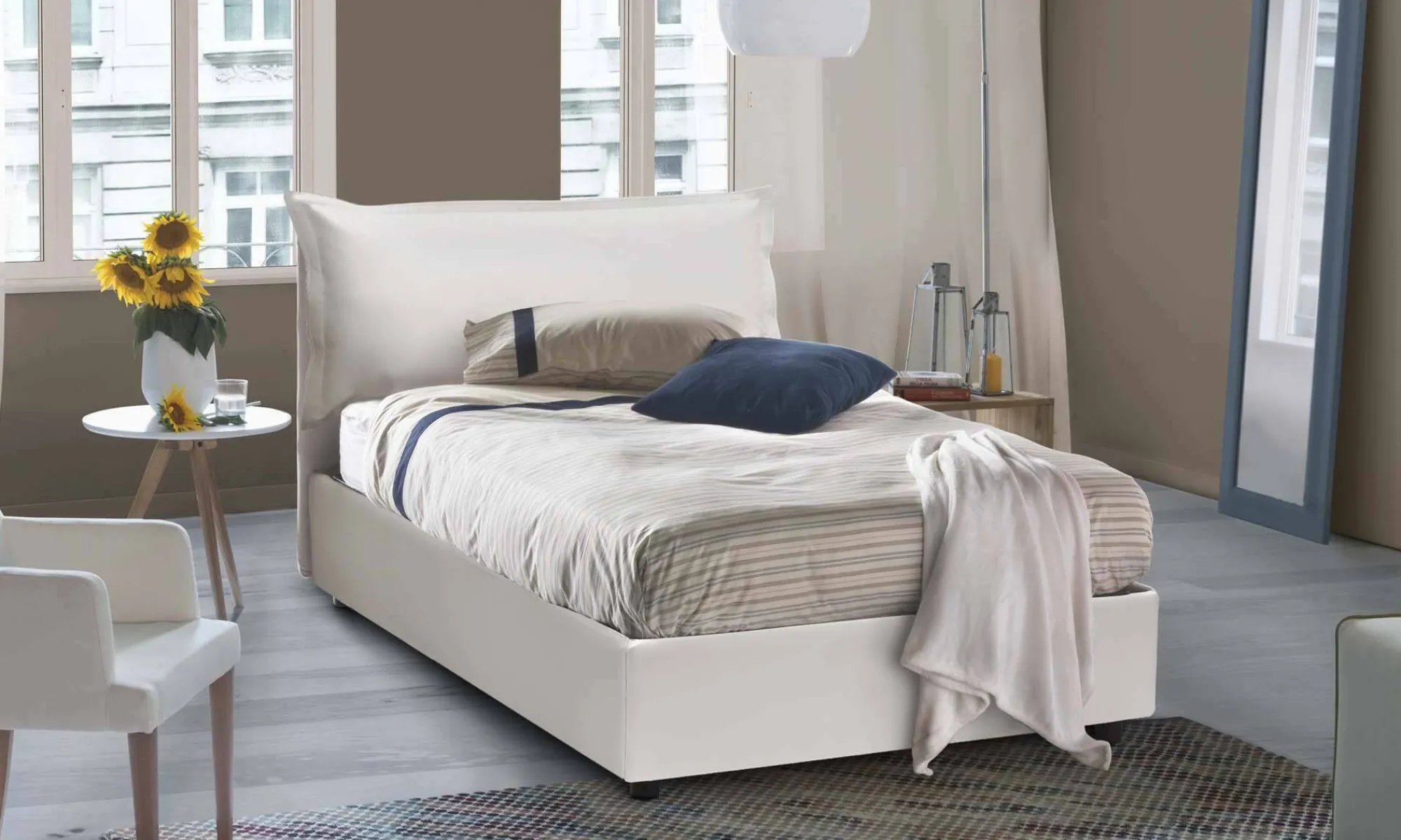 Letto piazza e mezza Aconito, con materasso Cm 120x200 incluso,<Dmora Outlet