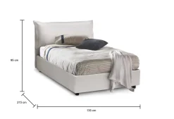 Letto piazza e mezza Aconito, con materasso Cm 120x200 incluso,<Dmora Outlet
