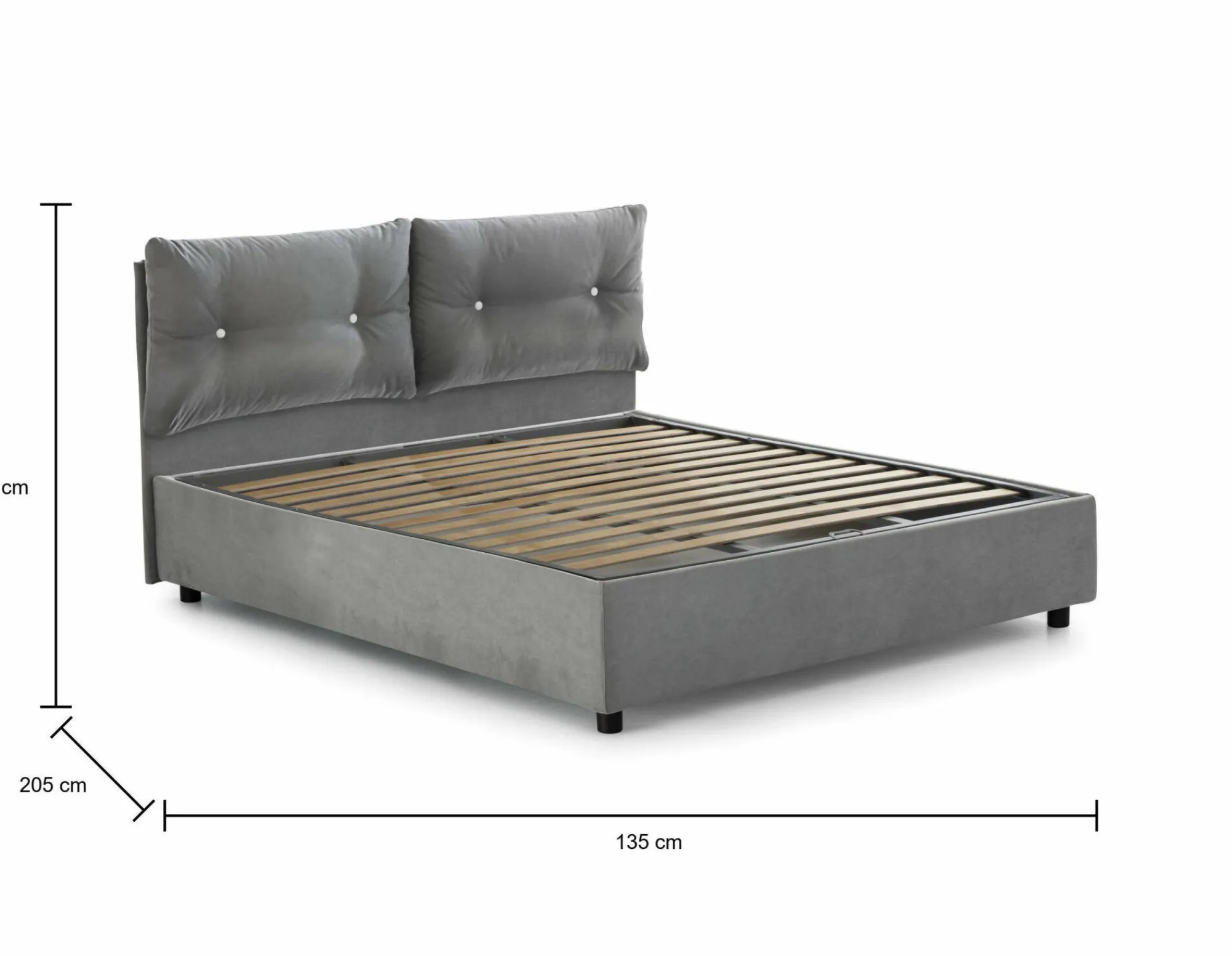 Letto piazza e mezza Agamennone, adatto per materasso Cm 120x190,<Dmora Store