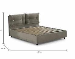 Letto piazza e mezza Agamennone, adatto per materasso Cm 120x190,<Dmora Outlet