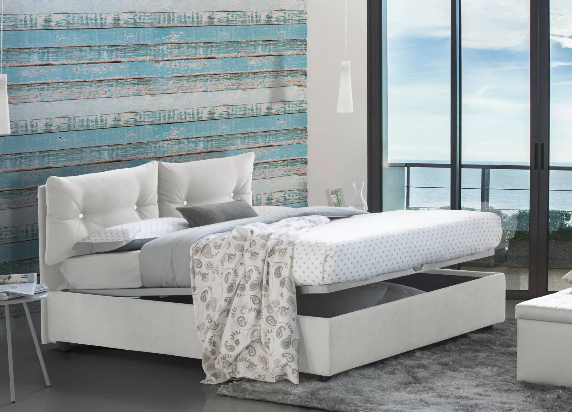 Letto piazza e mezza Agamennone, adatto per materasso Cm 120x190,<Dmora Store