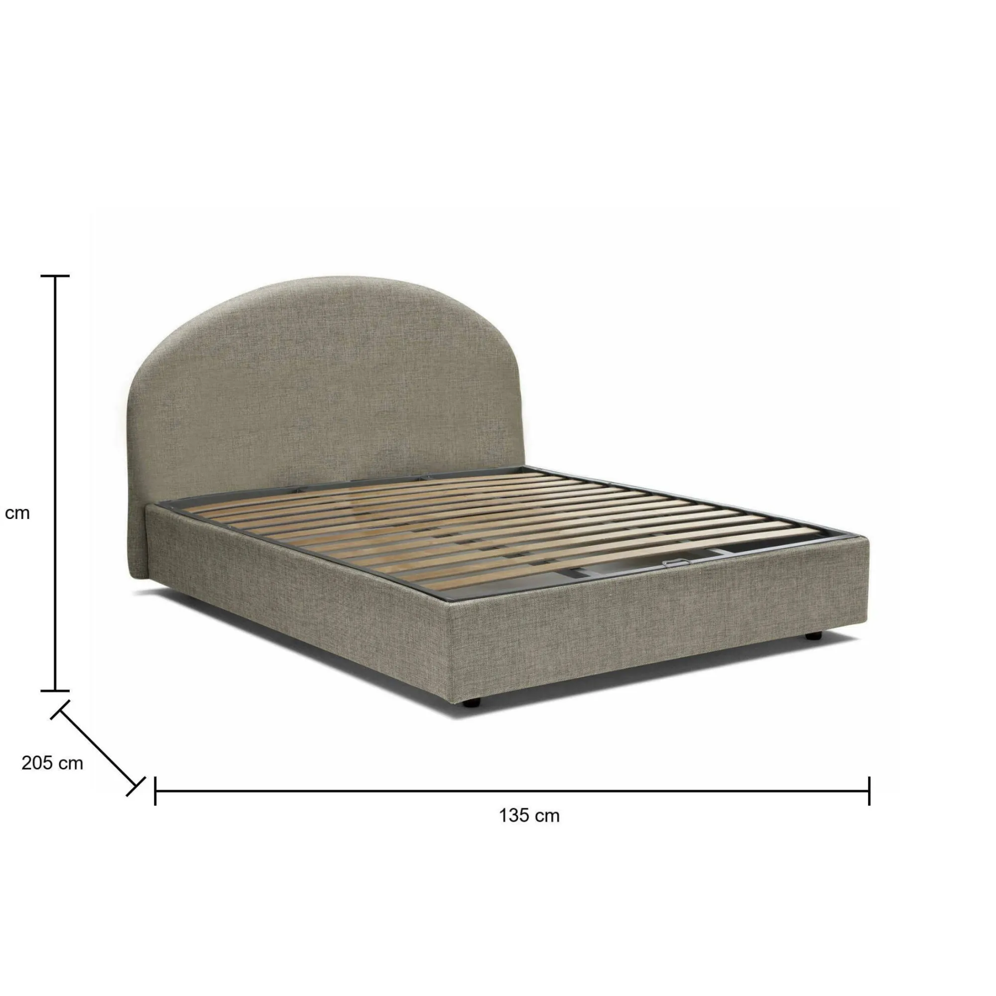 Letto piazza e mezza Akis, adatto per materasso Cm 120x190,<Dmora Cheap