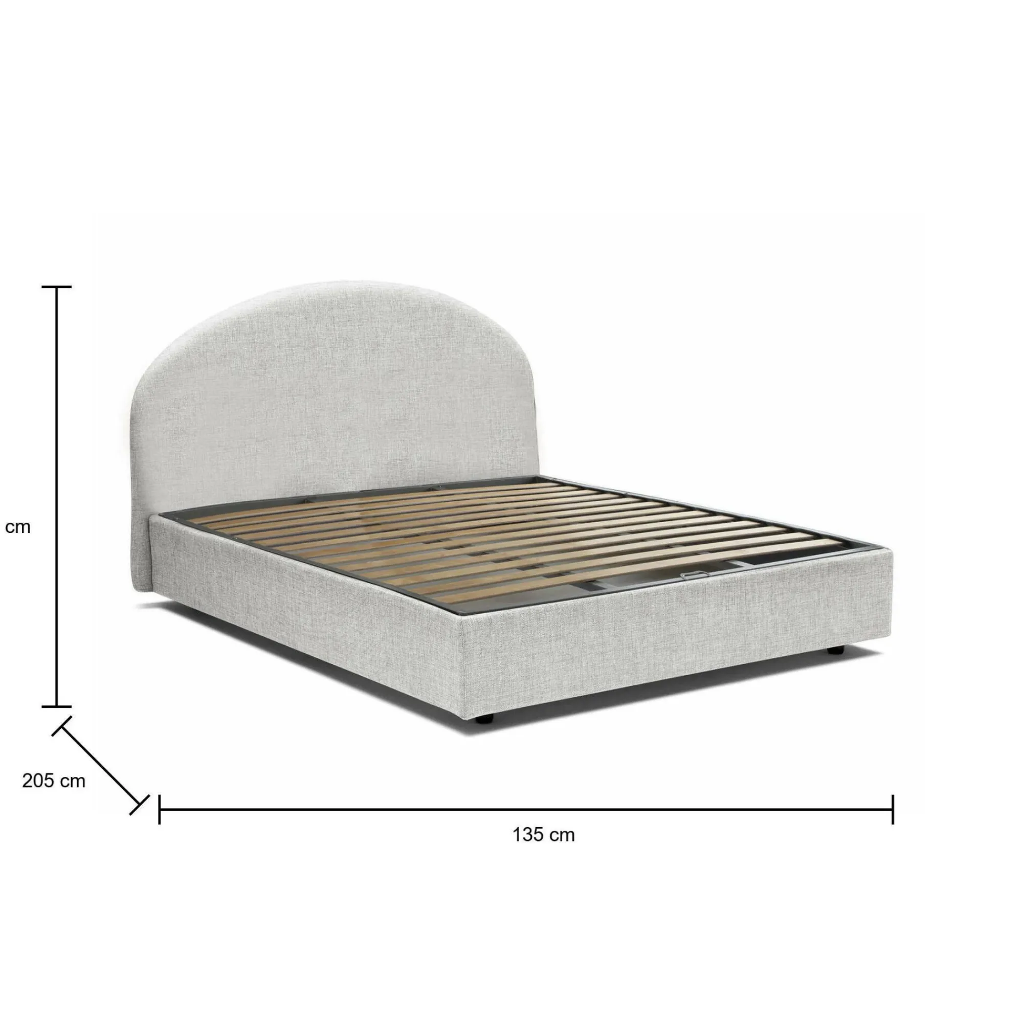 Letto piazza e mezza Akis, adatto per materasso Cm 120x190,<Dmora Cheap