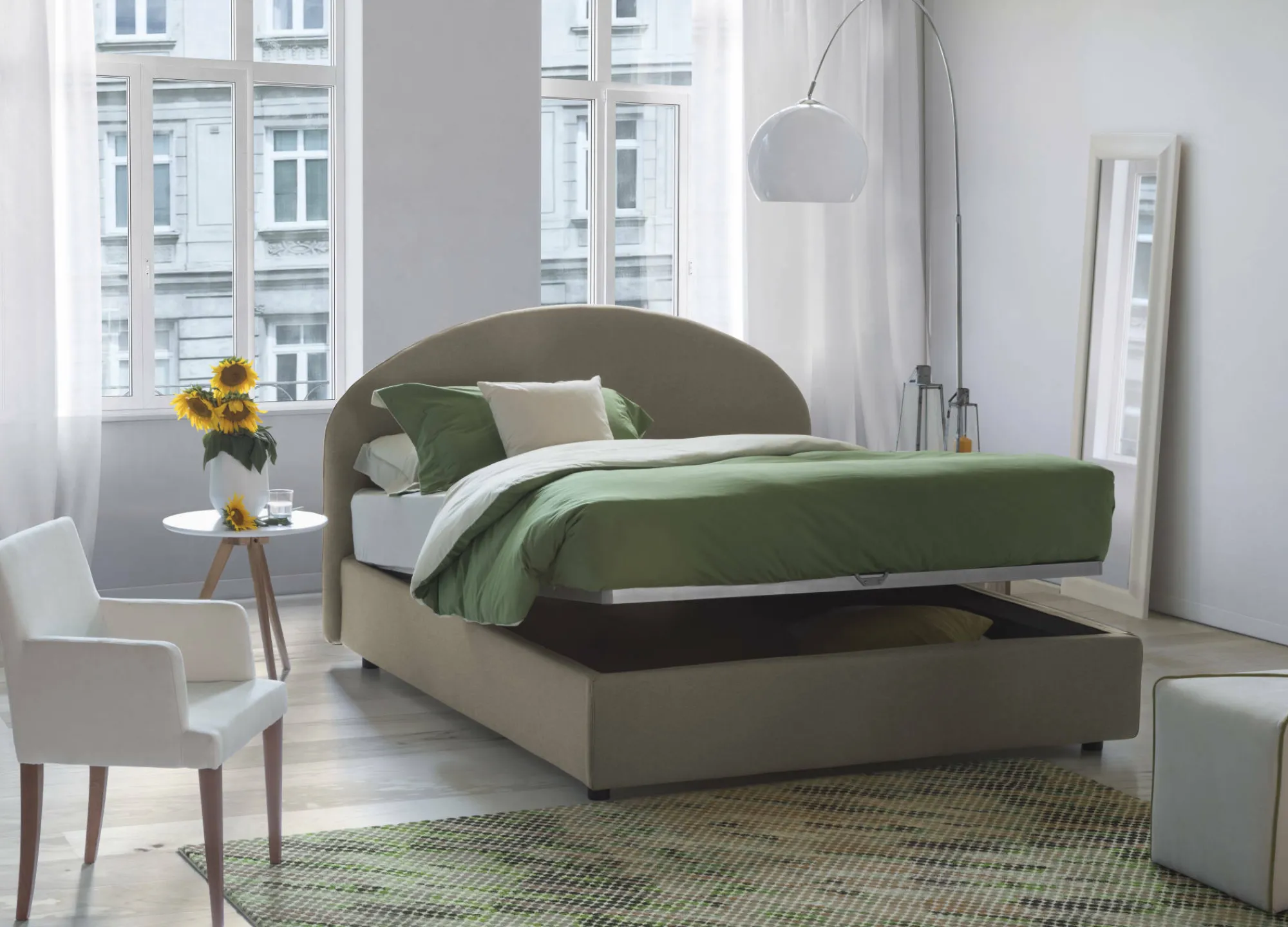 Letto piazza e mezza Akis, adatto per materasso Cm 120x190,<Dmora Cheap