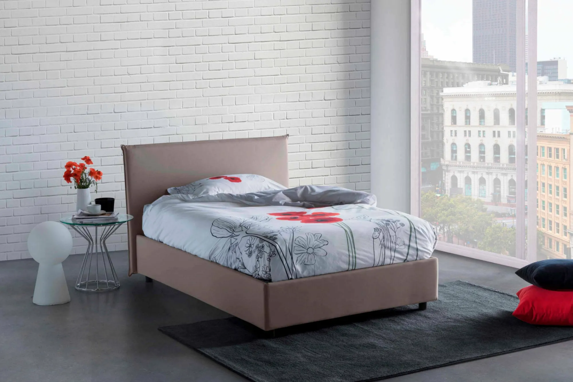 Letto piazza e mezza Alush, con materasso Cm 120x190 incluso,<Dmora Cheap